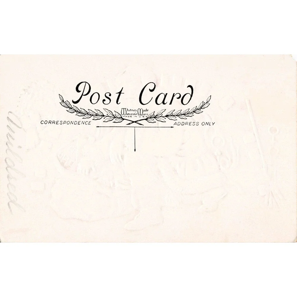 Christmas Postcard Santa Claus Whitney Made Embossed Toy Sack Antique